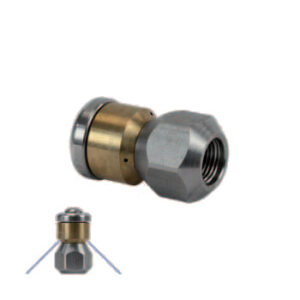 Bico Rotativo Lavagem de Tubos ST-49.1, 1/8" fêmea, sem jato frontal